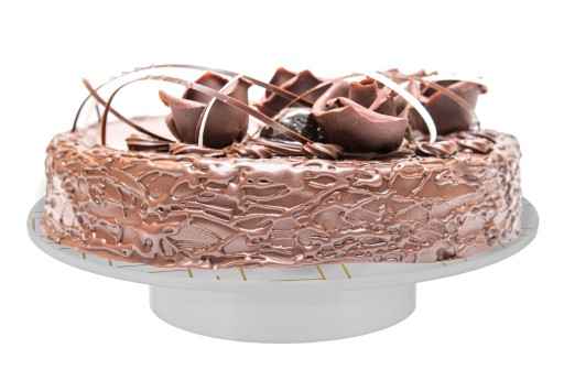 TORTOVÝ PLECH NA PEČENIE TORTY OVOCNÝ PLECH NA STOJAN VYSOKÝ 28CM ZLATÝ L