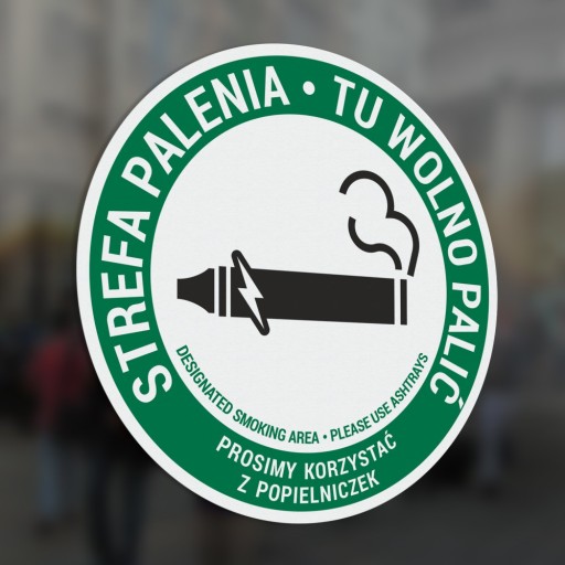 Nálepka - Fajčiarska zóna - Fajčenie tu povolené 20x20