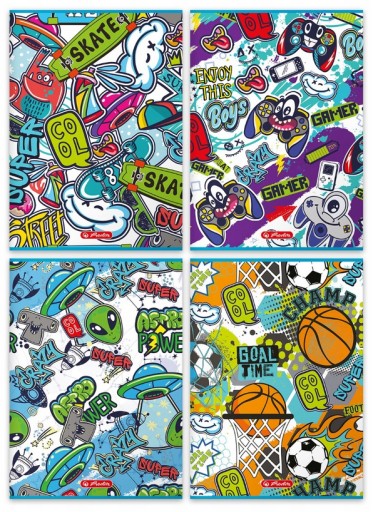NOTEBOOK A4 32K 3 RIADKY BLACK HERLITZ GRAFFITI WZ 2