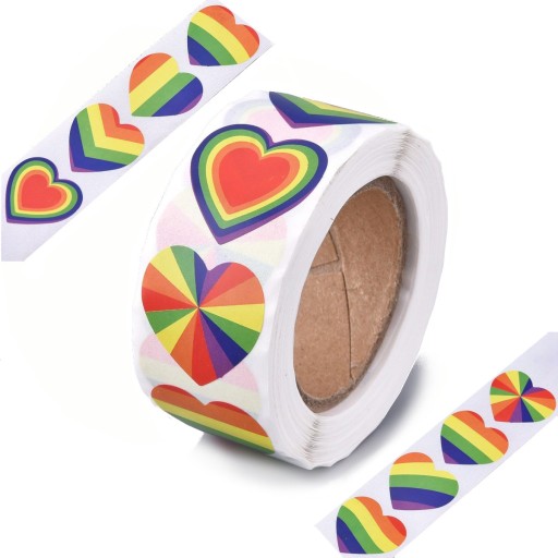 Nálepky so srdcom Rainbow Heart Valentínsky Scrapbooking 8 vzorov 2,5 cm 50ks
