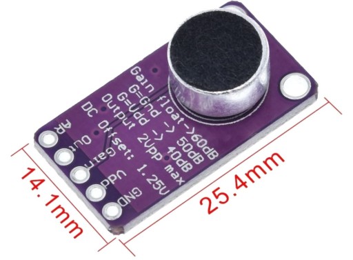 393 MAX9814 mikrofónový zosilňovač s mikrofónom