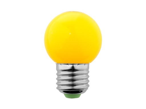 LED žiarovka E27 230V 1W žltá guľa na ozdobné girlandy PC SPECTRUM