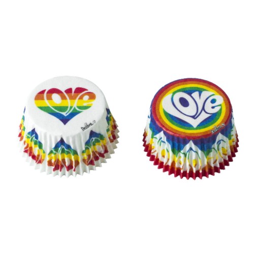 Rainbow Love Rainbow návliečky na cupcake 36 ks