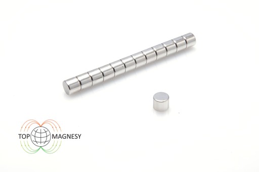 Cylindrický neodymový magnet MW 6x5 N38, sada 10 kusov