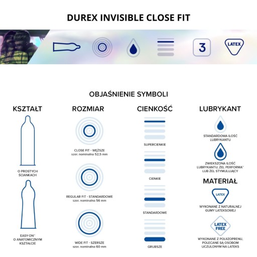 Ultratenké kondómy Durex Invisible Close Fit