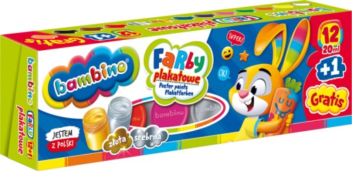 Bambino PLAKÁTOVÉ FARBY 13 farieb zlato strieborná