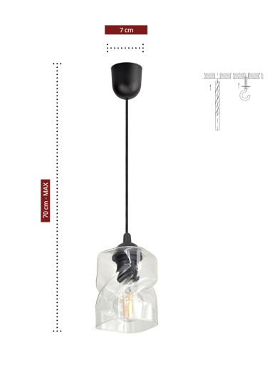Sklenené závesné stropné svietidlo Luster 262T LED