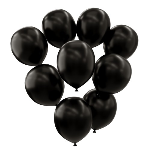 ČIERNE METALICKÉ LESKLÉ BALÓNY LESKLÝ CHROM 10 ks