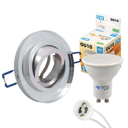 POHYBLIVÉ okrúhle sklo halogénové svietidlo +5W GU10