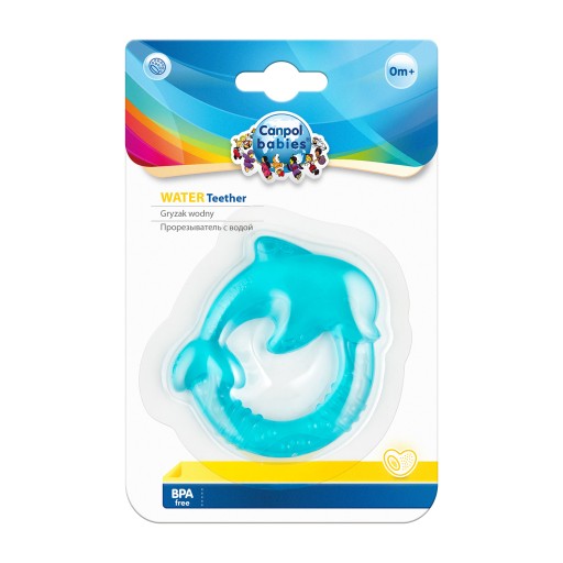Vodné hryzátko Canpol na upokojenie zubov Delfin BPA FREE 0m+