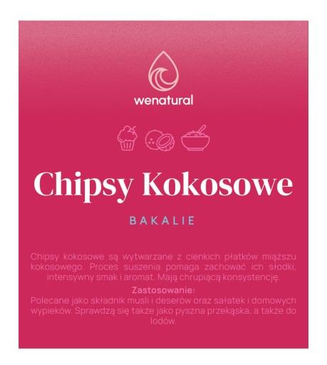 Kokosové lupienky 1kg Wenatural - KETO natural veľké lupienky na vrch