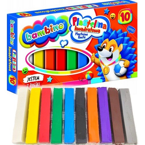 BAMBINO hranatá plastelína 10 farieb KVALITA!