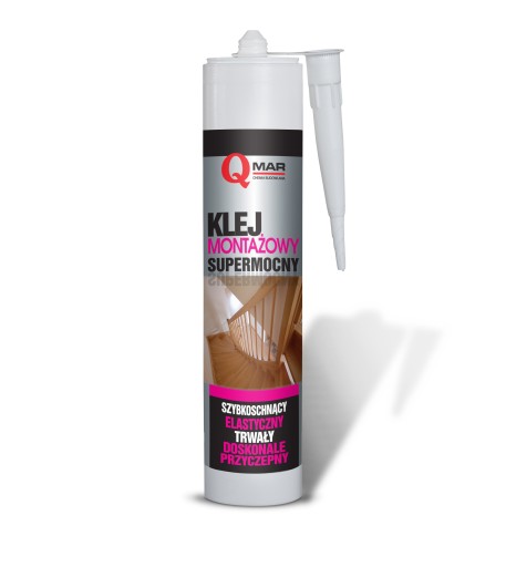 MONTÁŽNE LEPIDLO NA BETON DREVO SKLO PVC KOV TEHLY OMIETKA 300ml QMAR