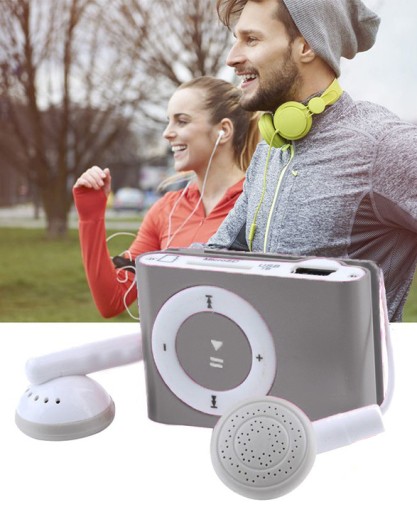 MP3 PREHRÁVAČ Čítačka kariet až do 32 GB ŠEDÉ slúchadlá