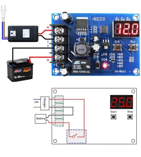 Modul riadenia nabíjania článkov XH-M603, nastaviteľné 12 - 24V