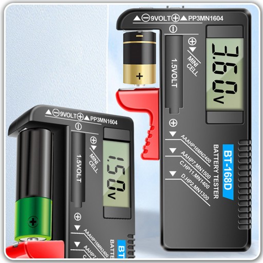 DIGITÁLNY TESTER BATERIE METER LCD VOLTMETER AA AAA C D 9V