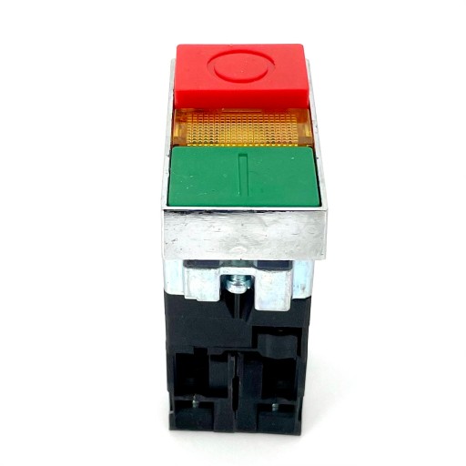 Dvojité osvetlené LED tlačidlo 230V ŠTART STOP I-0