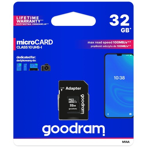 Prispôsobiteľná micro SD pamäťová karta Goodram 32GB triedy 10