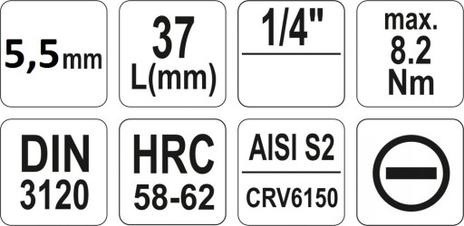 YATO - OTVORENÝ KĽÚČ 5,5MM BIT 1/4''