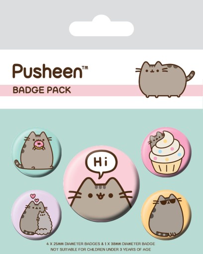 Pusheen kolíček na šaty 5 kusov do batohu