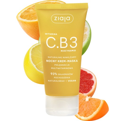 Ziaja Vitamín C.B3 Niacínamidová nočná krémová maska na tvár 50 ml