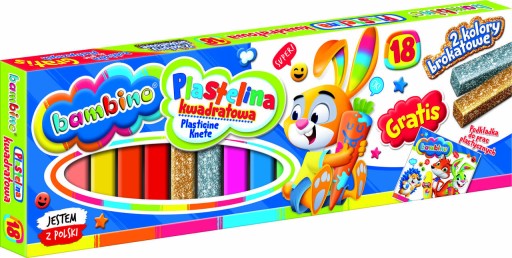 BAMBINO Plastelína hranatá, 18 farieb