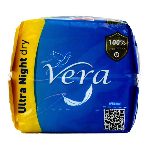 Ultra NIGHT Dry vložky s krídelkami na noc VERA Standard 8+2 kusy