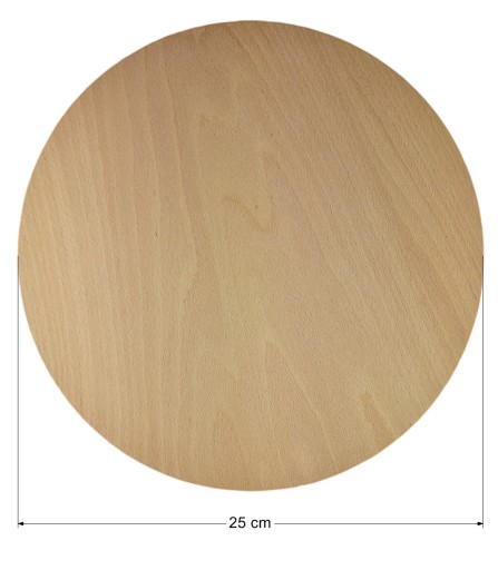 Veľká doska na krájanie, okrúhly drevený podnos, 25 cm, masívne bukové drevo