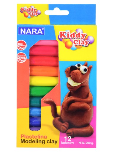 ZNAČKOVÁ BEZLEPKOVÁ PLASTIKA BEZLEPKOVÁ 12 FARIEB NARA KIDDY CLAY 200g