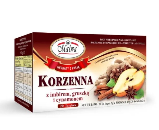 Koreňová Malwa so zázvorom, hruškou a škoricou 20 t