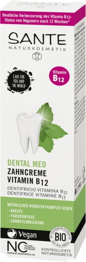 Sante zubná pasta SAGE/vitamín B12/fluorid 100% BIO