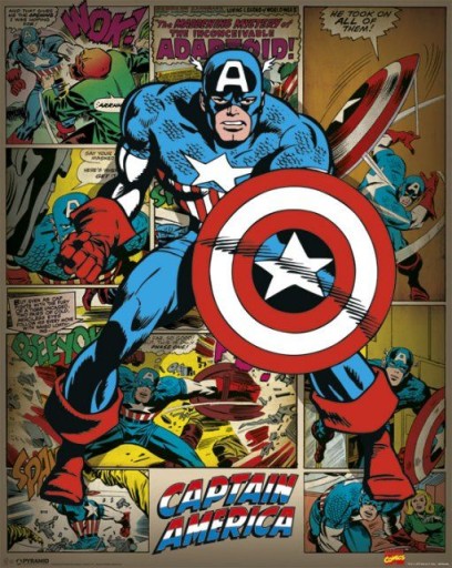 Retro plagát Marvel Captain America 40x50 cm