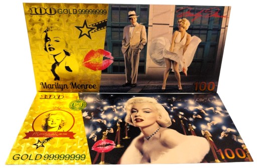MARYLIN MONROE Pozlátená zberateľská bankovka