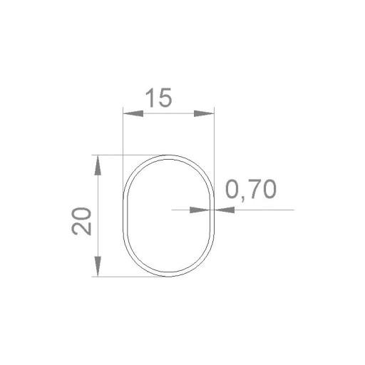 Šatníková tyč oválna 60 cm BIELA + 2 UPEVNENIA