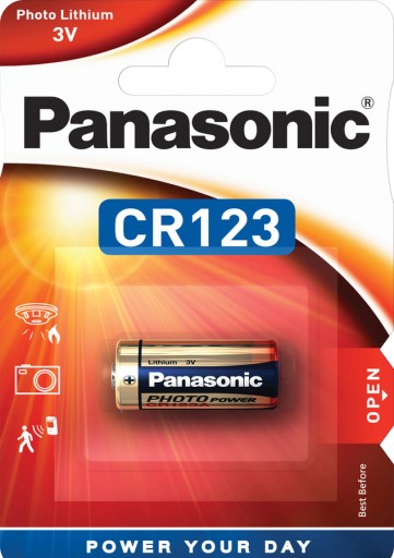 1x CR123 lítiová batéria 123 PANASONIC 3V DL123