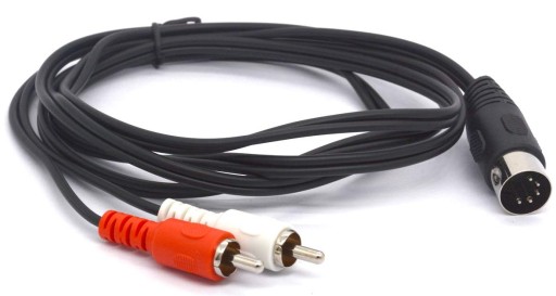 Stereo audio kábel DIN 5-kolíkový - 2 x RCA Cinch 1,2 m pre zosilňovač