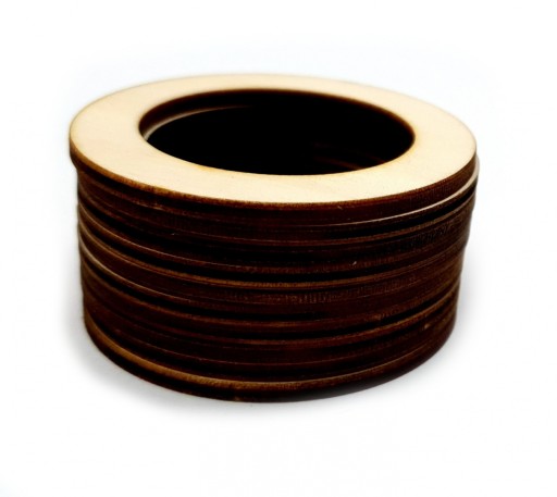 Drevený ráfik kolesa 6cm, sada 10 kusov, základňa zachytávača