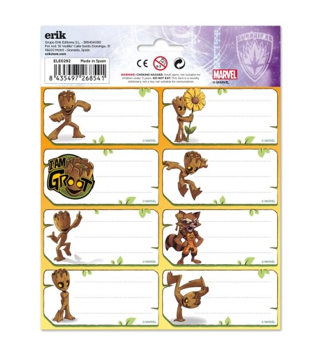 Nálepky na notebook Marvel Groot, 16 kusov