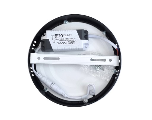 Prisadený LED panel 12W Stropné svietidlo Čierne