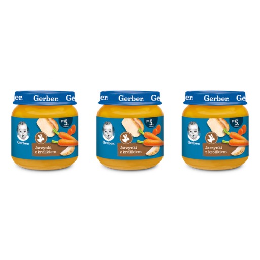 GERBER Jemná zelenina s králikom x 3 kusy