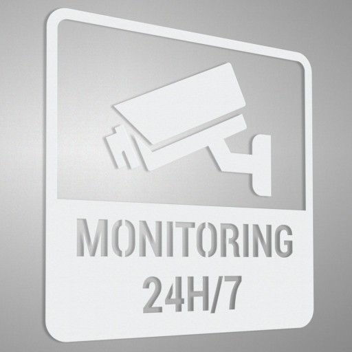 Monitorovanie 24/7 - výstražná nálepka 15x15cm