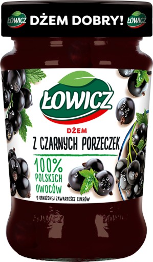 Łowicz džem, čierne ríbezle, minimum cukrov, 280g