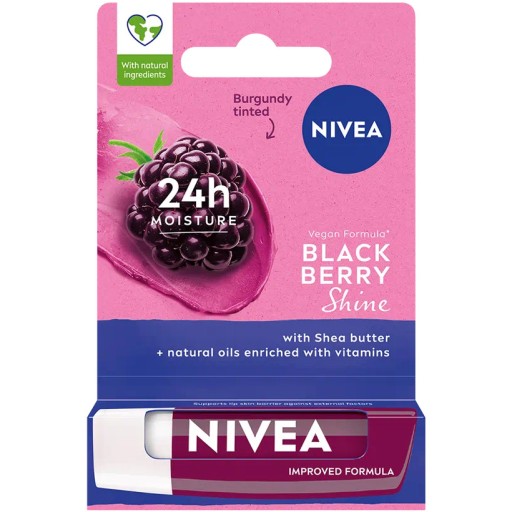 NIVEA LIP CARE BLACK BERRY SHINE dodáva farbu
