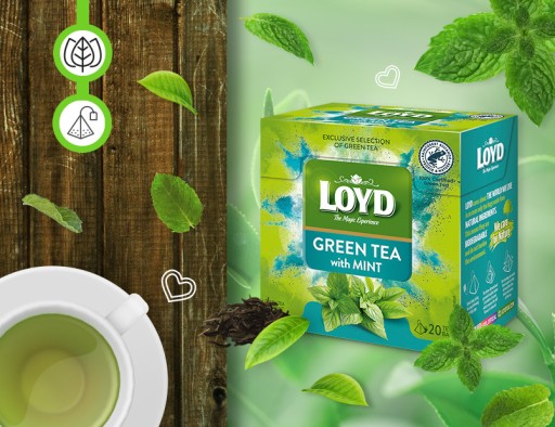 Expresný zelený čaj s mätou Zelený čaj Mätový prírodný príchuť 20 T. LOYD