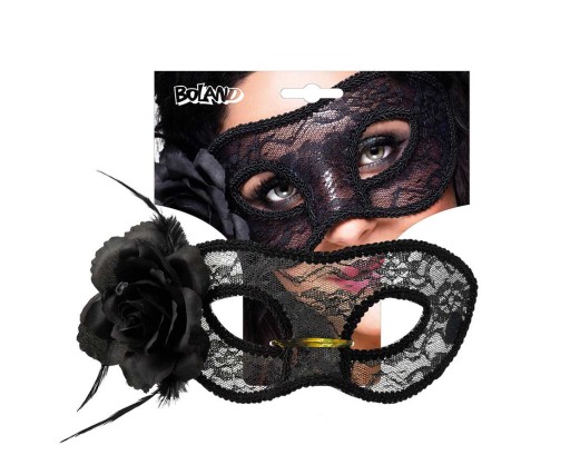 Benátska maska na oči prelamovaná s Rose Sensual Sexy Mystique Black