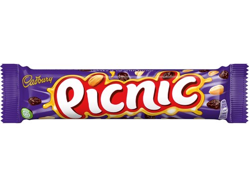 Cadbury Picnic Mliečna čokoláda s karamelom, arašidovými lupienkami a