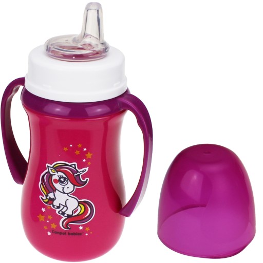 STRIEBORNÝ hrnček TRÉNINKOVÁ FĽAŠA 240 ml 6M+ CANPOL BABIES