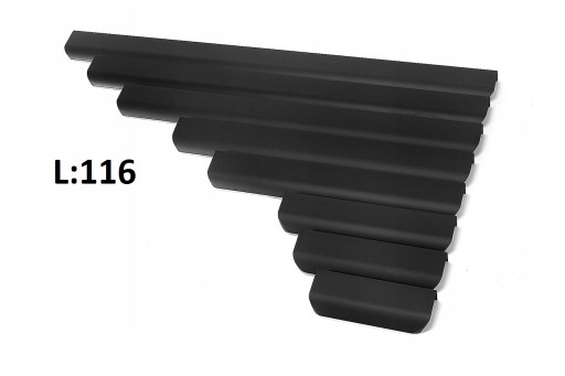 Nábytková úchytka PIONAT2 edge, matná čierna L116