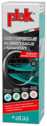 PLAK AIRCLIM Dezinfekcia klimatizácie a vetracích otvorov