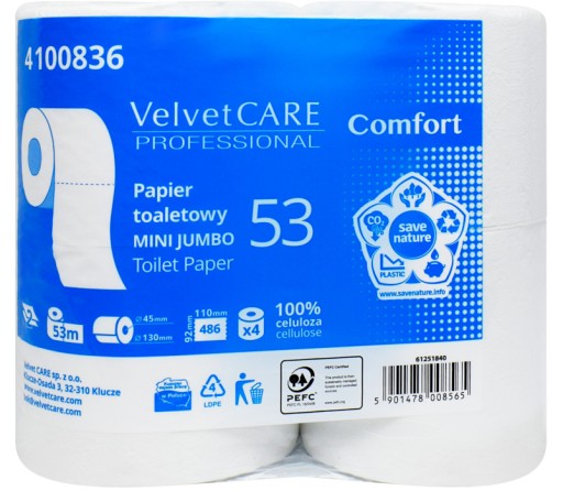 VELVET COMFORT toaletný papier 53m rolka 4ks 2W